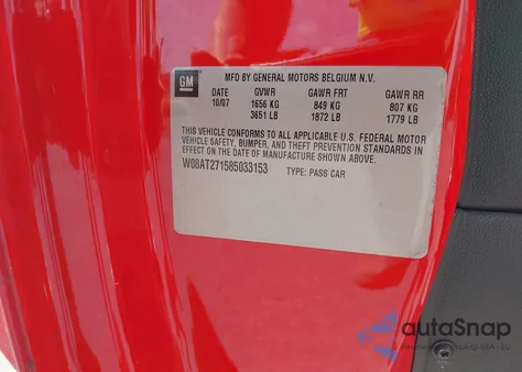 2008 Saturn Astra Xr z USA, uszkodzony, nr VIN W08AT271585033153